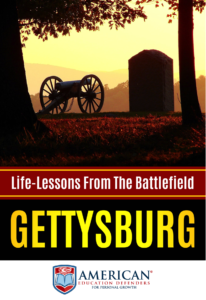 front cover of the DVD, life lessons from the battle of Gettysburg